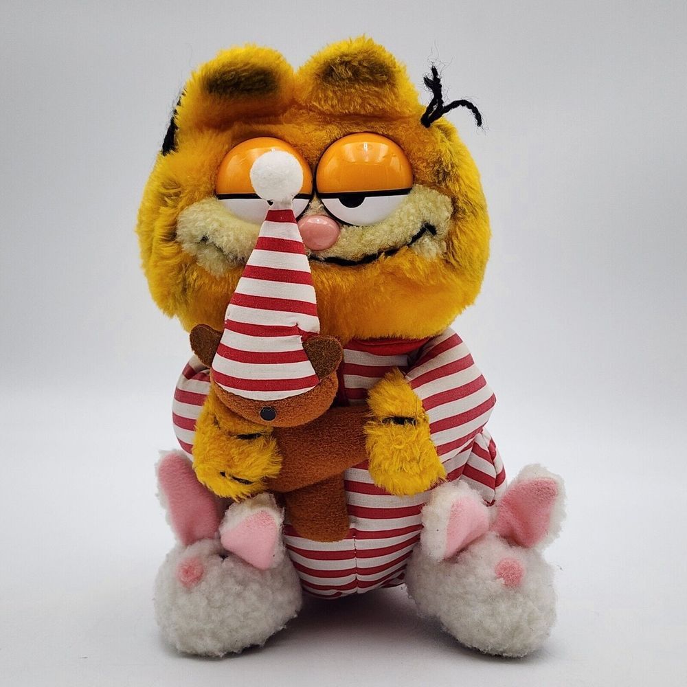 Dakin Garfield & Pookie Plush THE NIGHT BEFORE 1981 Christmas - Rare Vintage
